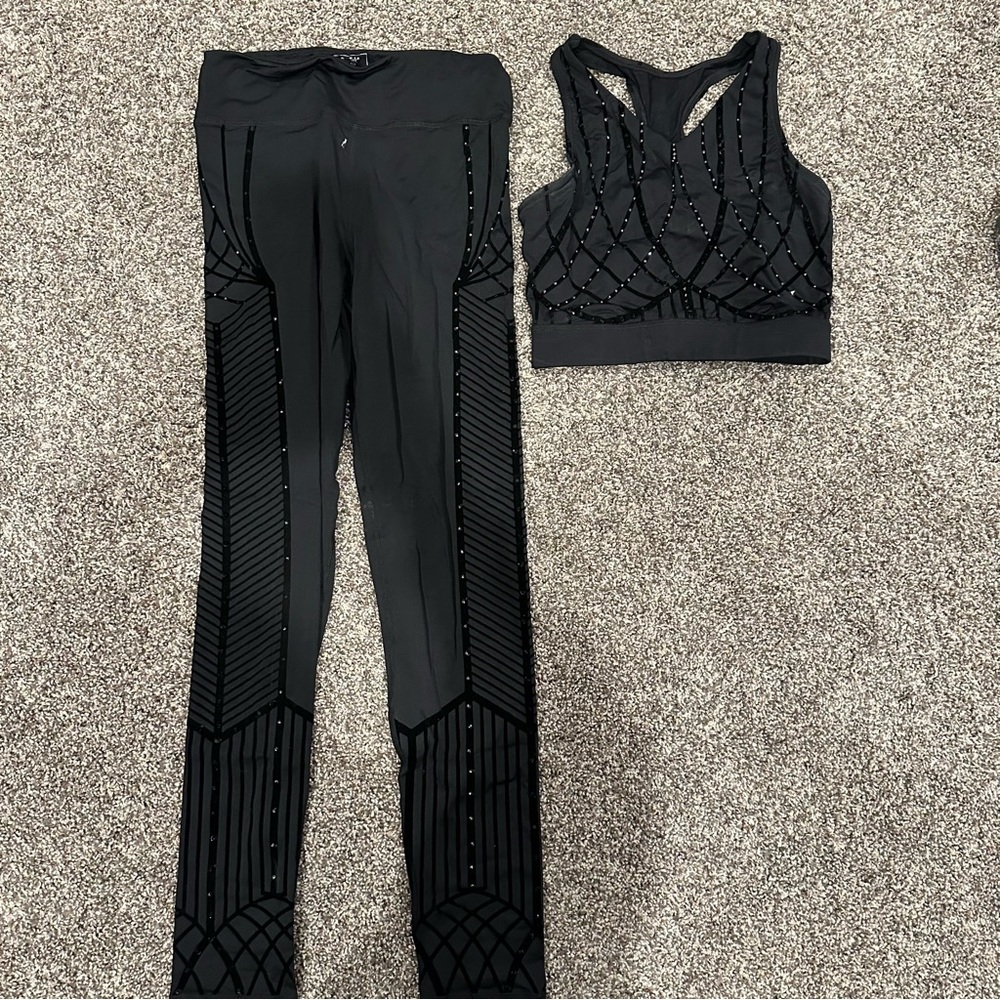 Rhinestone Bra Top and Leggings